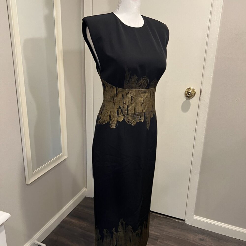 BCBGMaxAzria Black Maxi Dress with Gold Accent - Picture 5 of 14